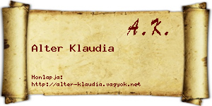 Alter Klaudia névjegykártya