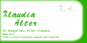 klaudia alter business card